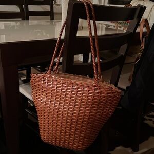 Vintage Ellepi Italian Woven Leather Shoulder Bag